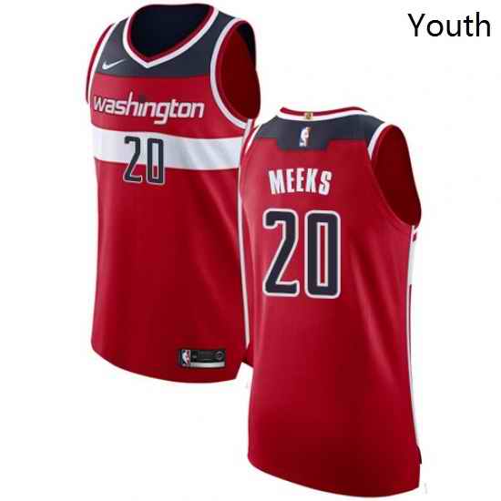 Youth Nike Washington Wizards 20 Jodie Meeks Authentic Red Road NBA Jersey Icon Edition